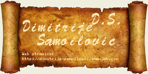 Dimitrije Samoilović vizit kartica